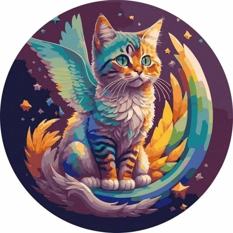 Round painting by numbers - Kitten