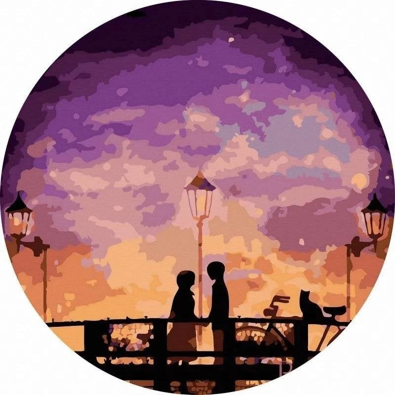 Round painting by numbers - Love