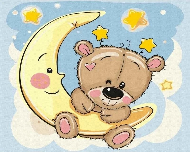 Painting by numbers - Teddy bear