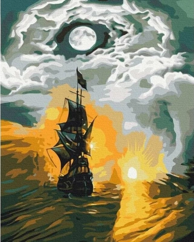 Painting by numbers - Ship in