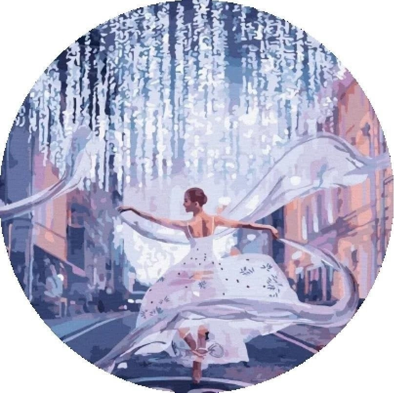 Round painting by numbers - Ballerina
