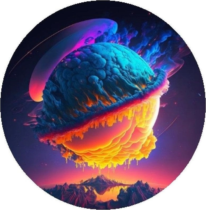 Round painting by numbers - Volcano