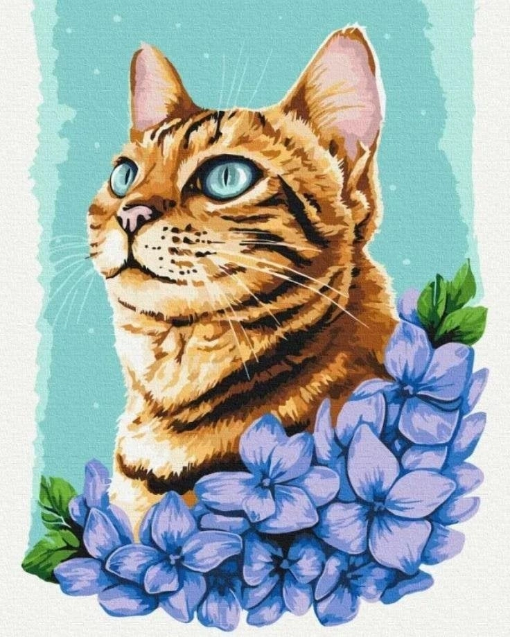 Painting by numbers - Azure cat