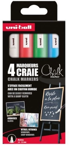 Uni Chalk marker set 4 pcs