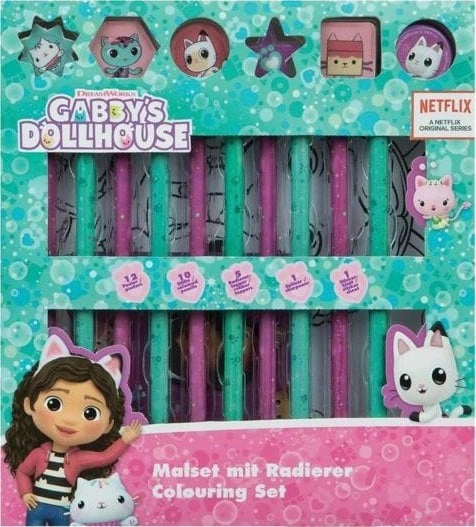 Cat Gabi coloring set with stickers