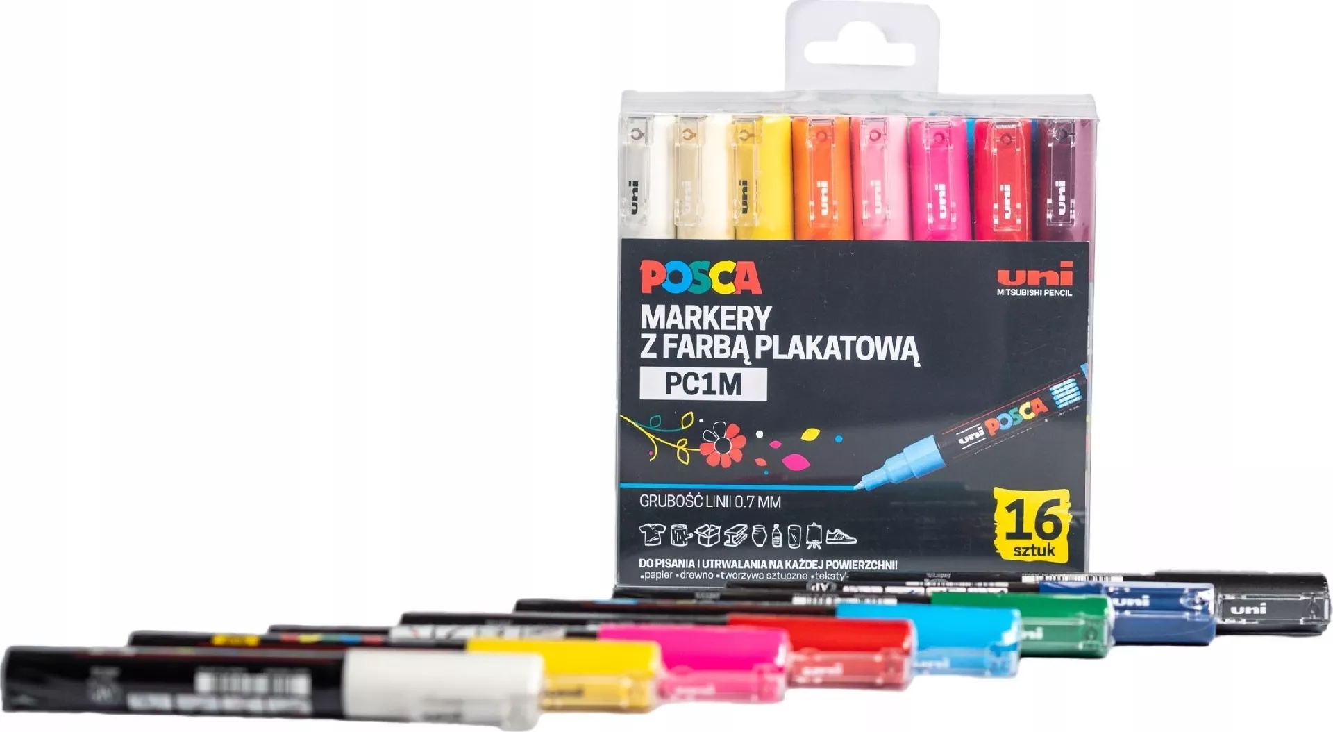 PC-1M poster markers 16 colors POSCA