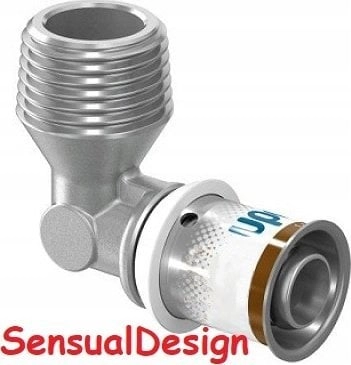 Uponor S-Press PLUS kolano z gwintem