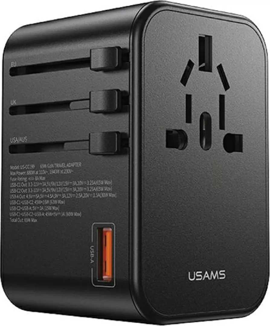 USAMS Network Adapter 1xUSB+2xUSB-C T62 65W