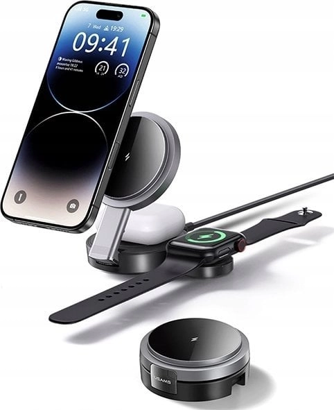 USAMS Foldable 3in1 Inductive Charger 15W