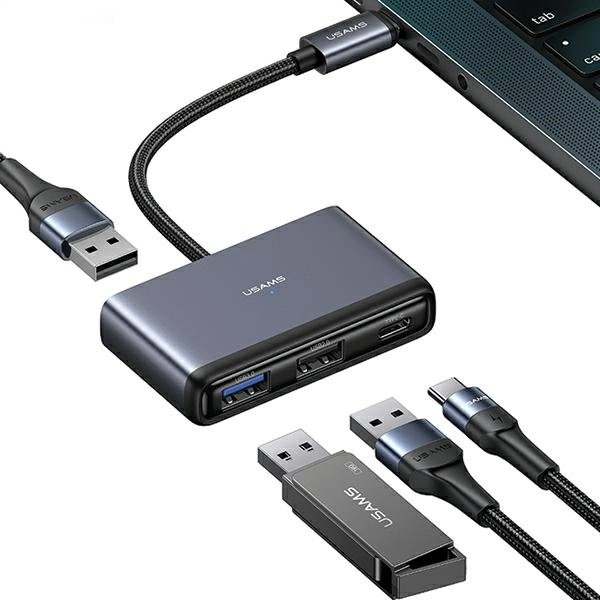 USAMS Adapter HUB 4w1 2xUSB 2