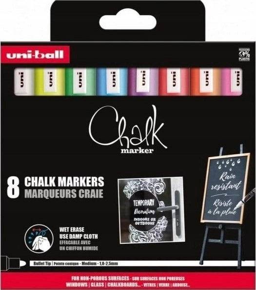 Usorteret Uni chalk marker set 8