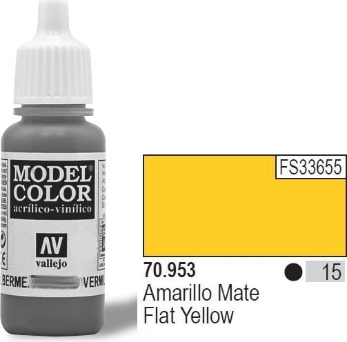 VALLEJO Farba Nr15 Flat Yellow Matt