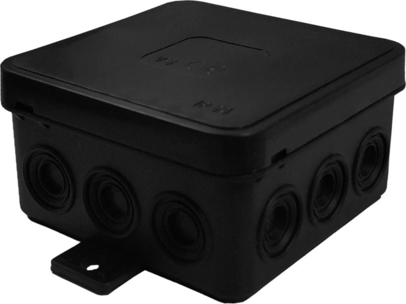 Hermetic box IP54 75x75x41mm black V03505