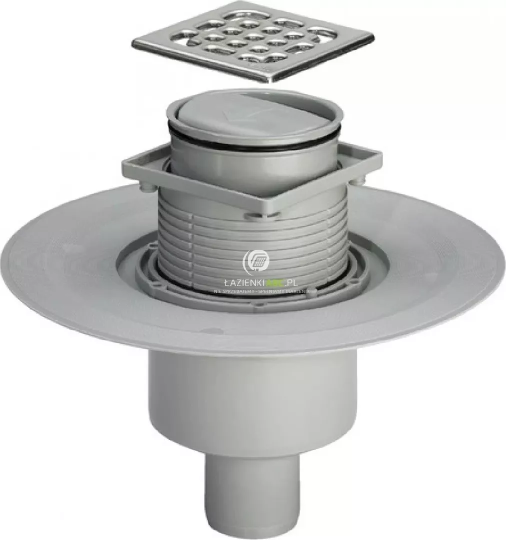 Bathroom drain 100x100 with anti-odour siphon
