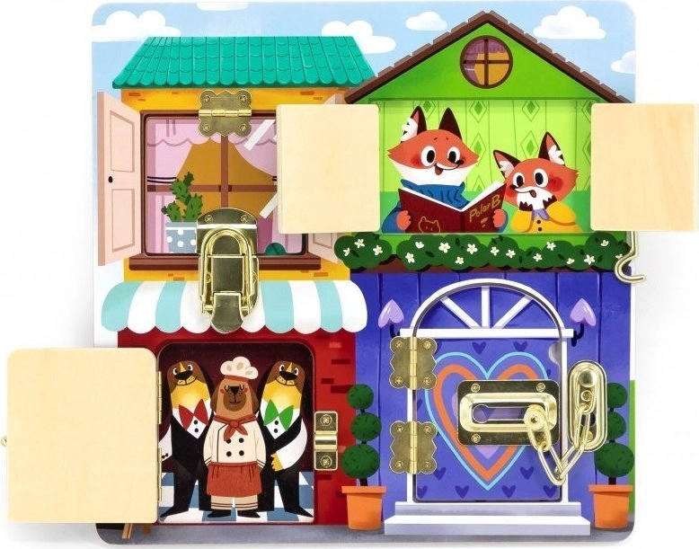 Viga Montessori Wooden Manipulative Board Lock