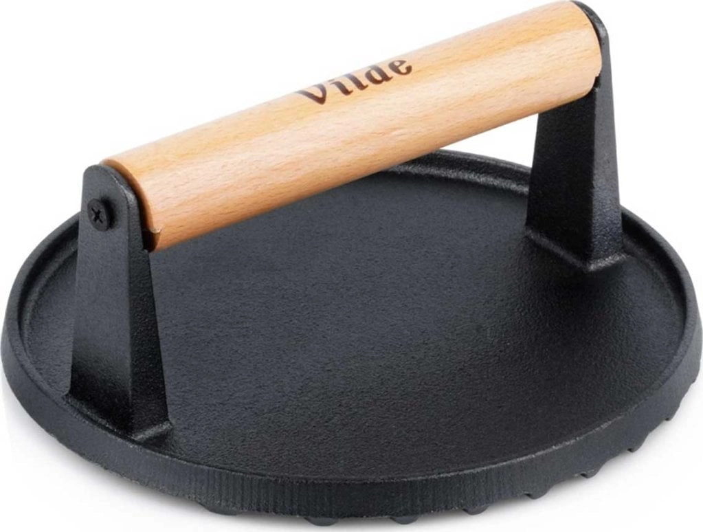 CAST IRON PRESS FOR GRILLING BURGERS