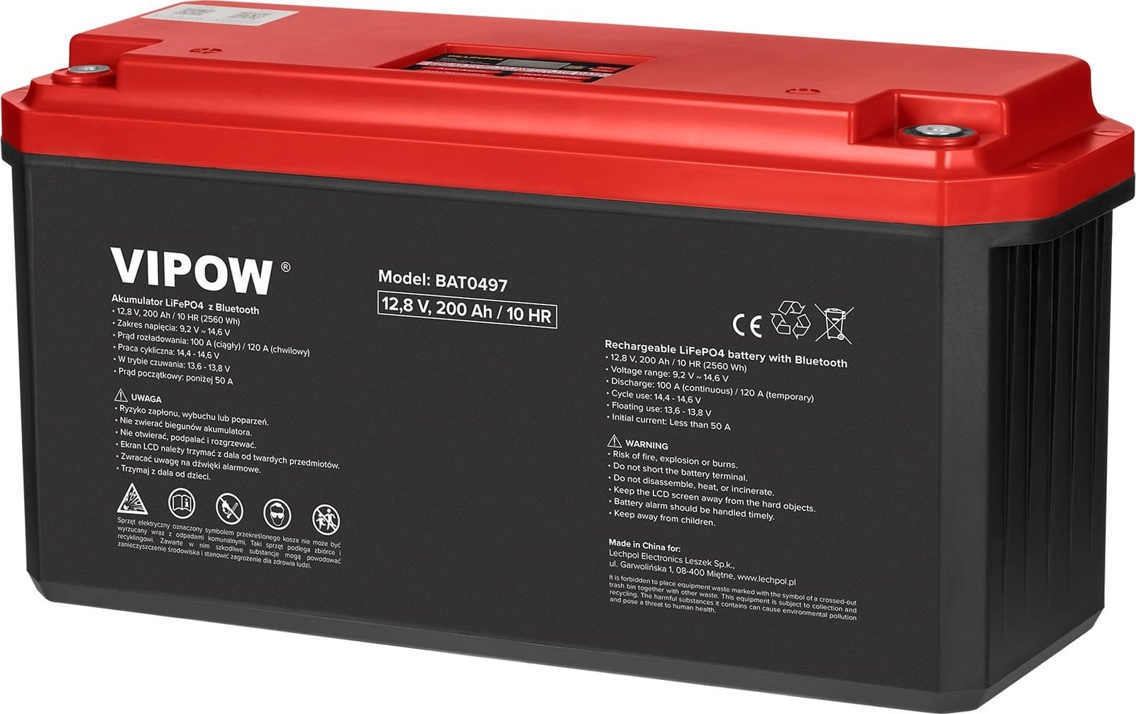 LiFePO4 Bluetooth Gel Battery 200Ah BMS