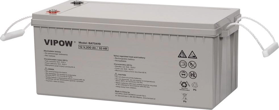 Vipow Gel battery 12V 200Ah Vipow