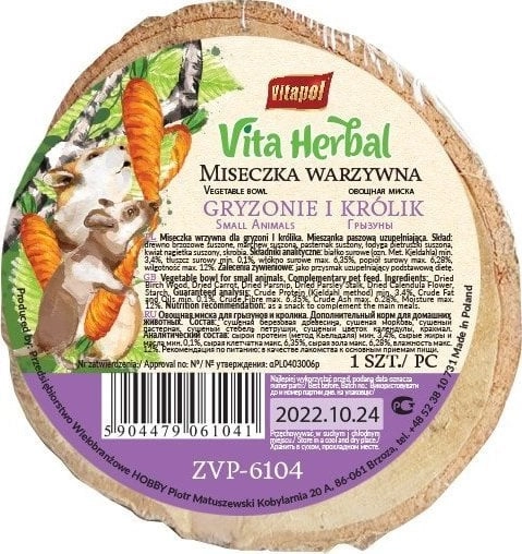 Vitapol Vegetable bowl for rodents and
