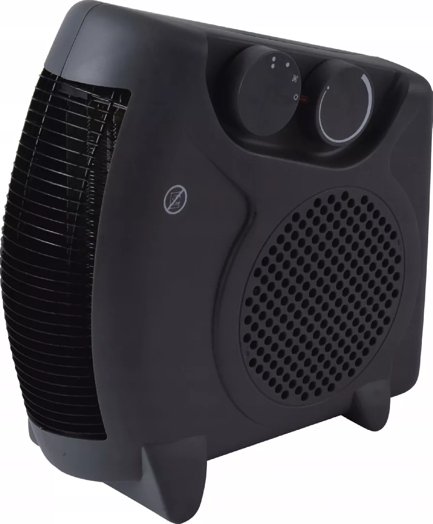 VOLTENO FLOOR-STANDING FAN HEATER 1000W/2000W BLACK