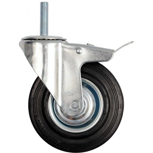 Vorel Swivel castor with black rubber