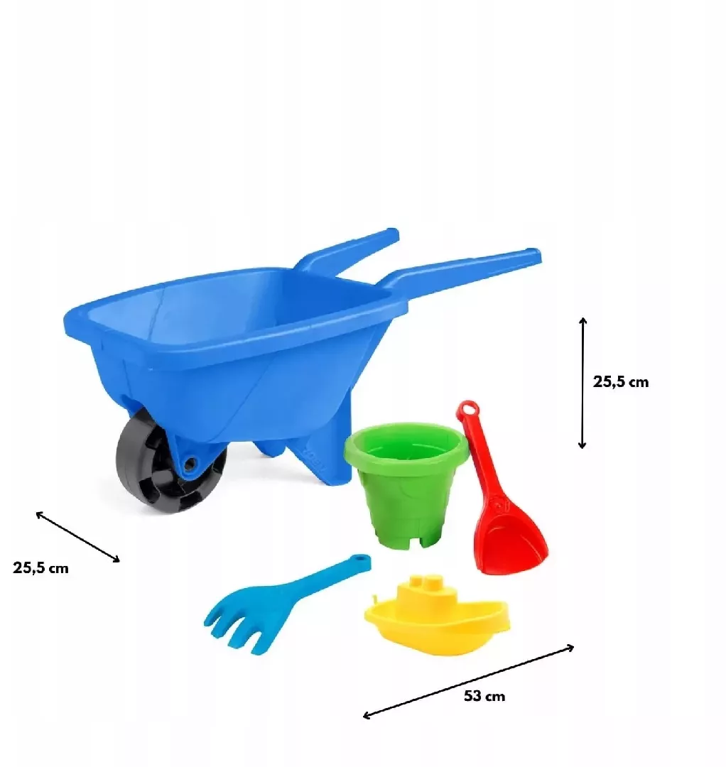 Blue wheelbarrow with sand set 5900694745117