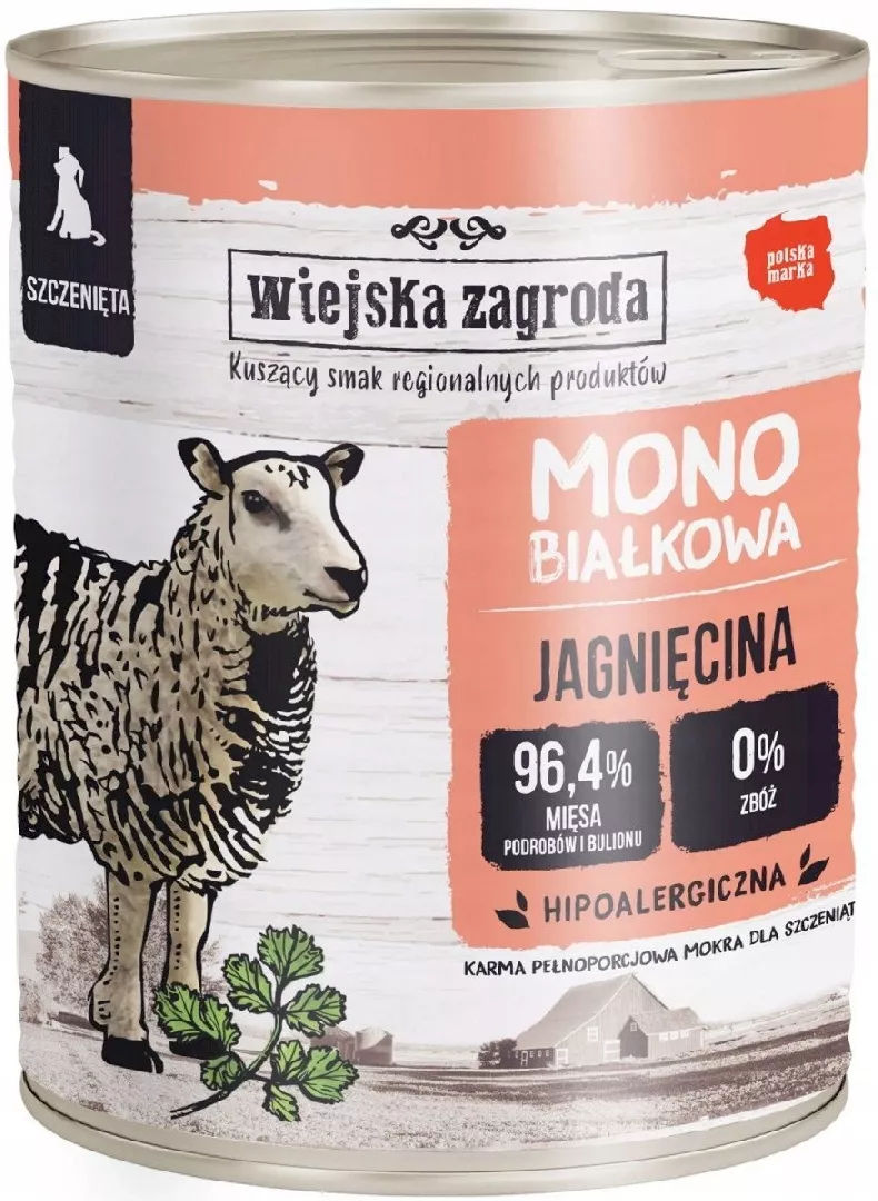 Karma mokra dla psa Monobiałkowa Jagnięcina