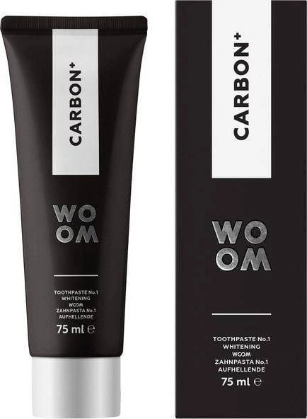 Woom Carbon+ whitening black toothpaste with