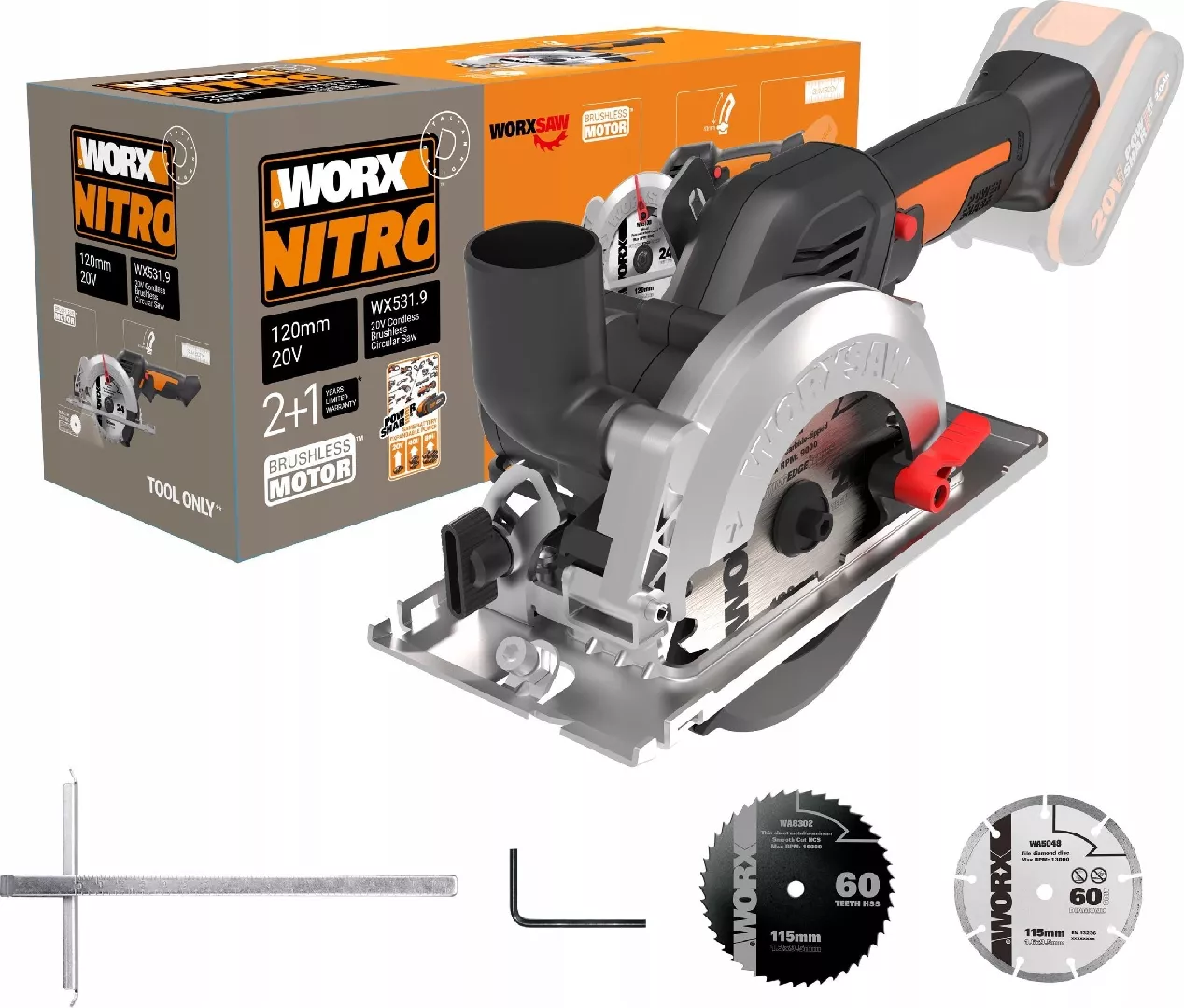 Worx WX531.9 Circular Saw 500