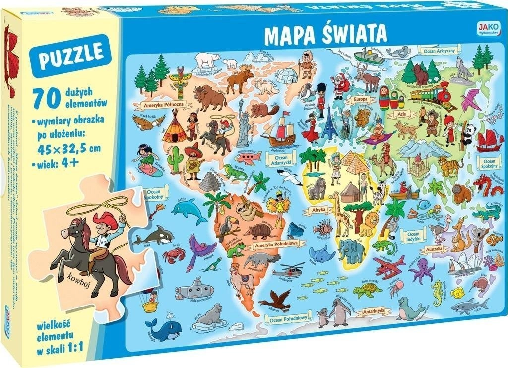 Publisher Jako Puzzle 70 pieces. World