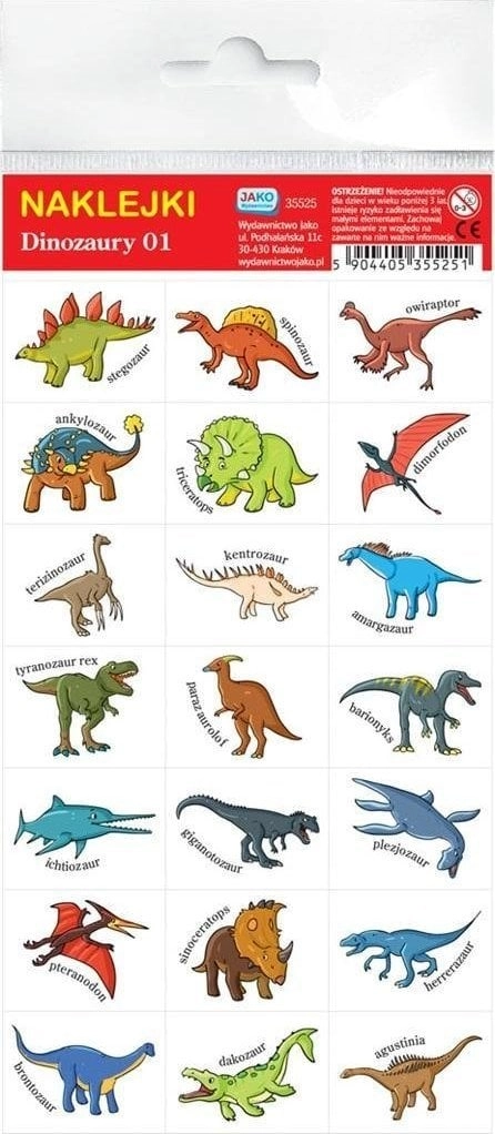 Wydawnictwo Jako Naklejki. Dinozaury 511796 5904405355251