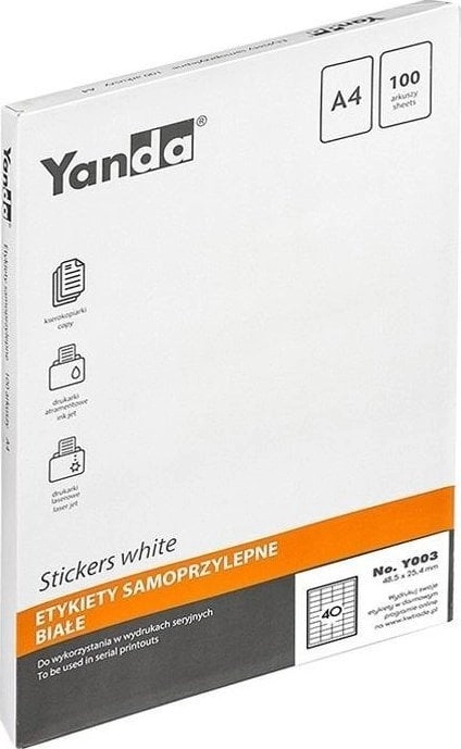 Self-adhesive labels NO.Y003 YANDA 5903364250072