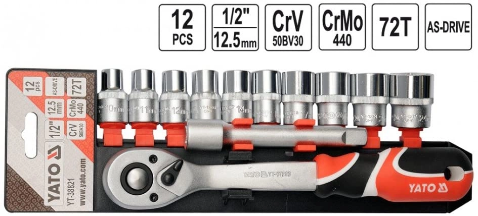 Yato tool set 12 pcs. (YT-38821)