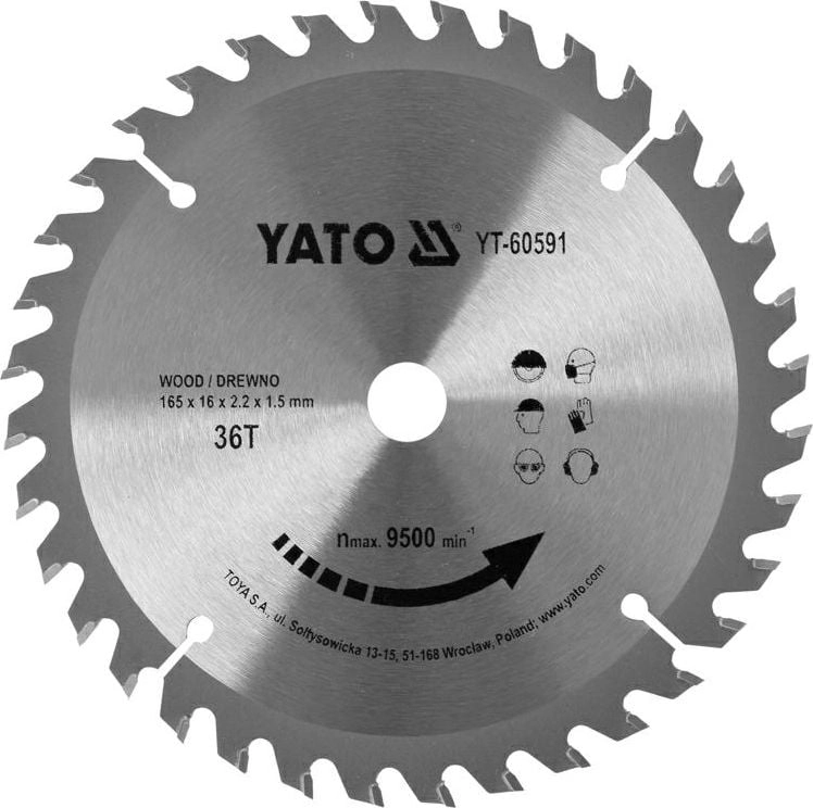 YATO SAW DISC.VIEW. 165*36*16 60591