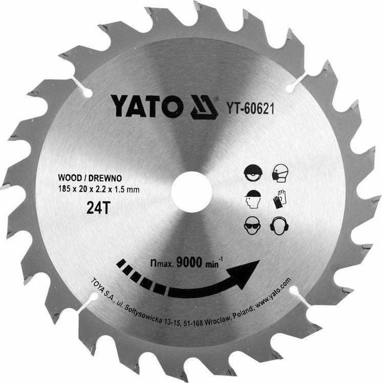 Yato YATO PIŁA TARCZ.WID. 185*24*20