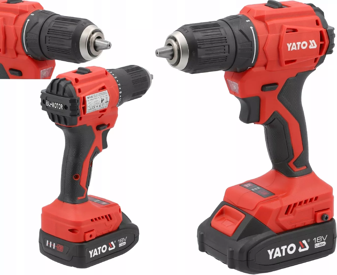 YATO BRUSHLESS DRILL/DRIVER 18V ​​45Nm 2x2