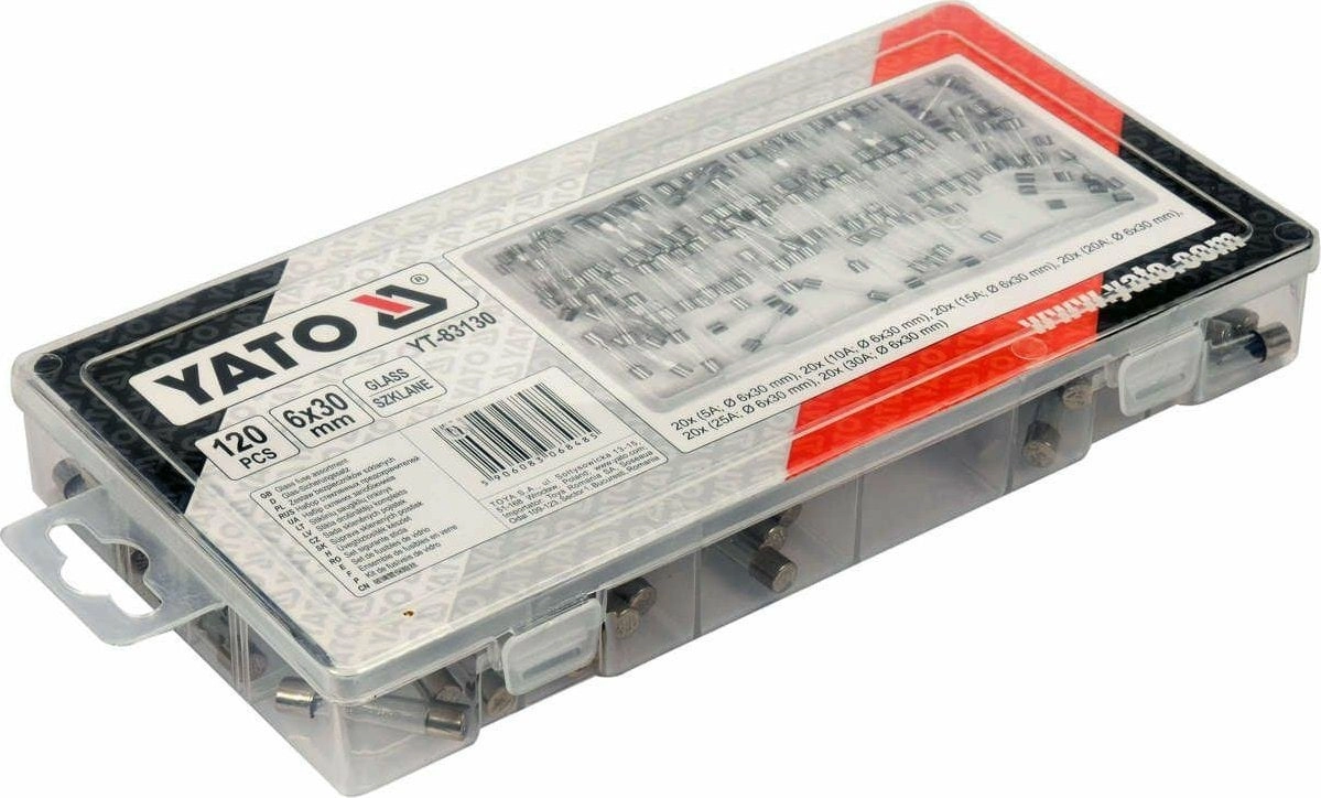 YATO GLASS FUSES 6X30mm MIX 120