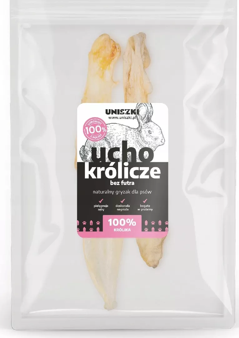 UNISZKI Ucho królicze bez futra 2szt