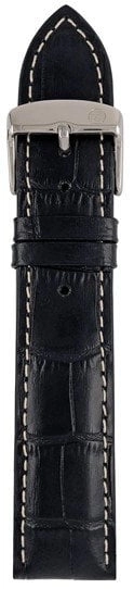 Zeppelin leather strap black 22 mm