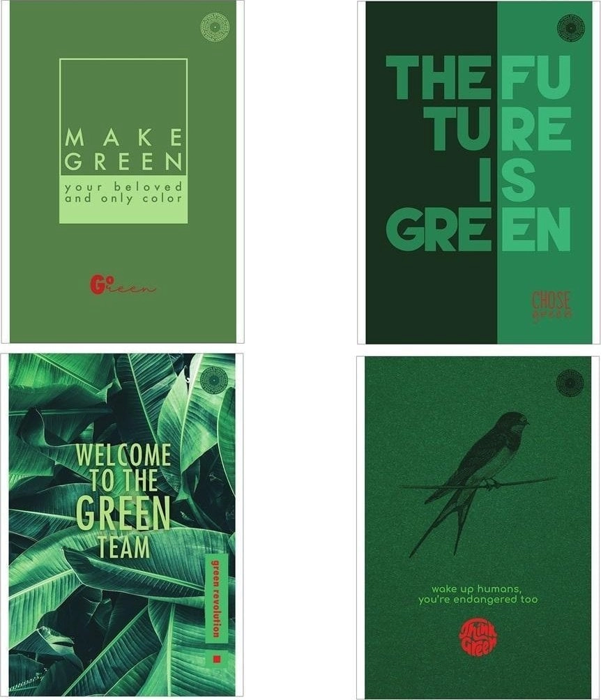 A5/80K grid notebook pad Think Green