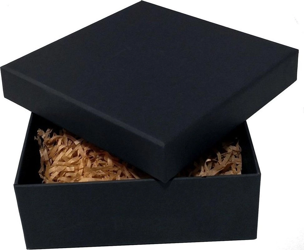 Black kraft cardboard box 15x15x5.5cm