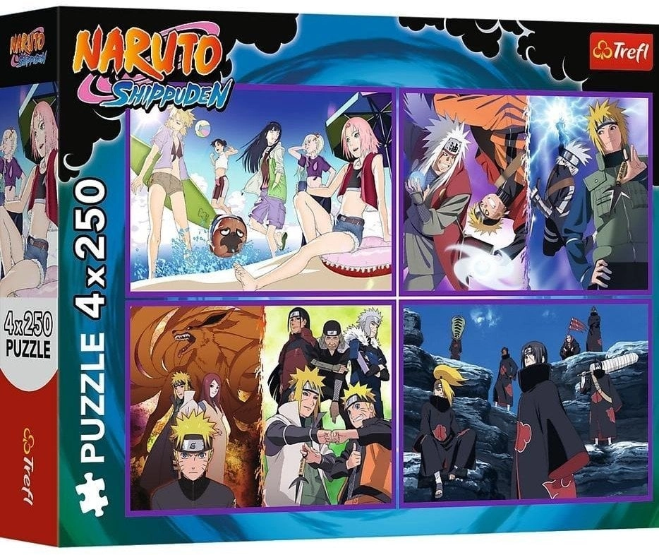 Puzzle 4x250 Przygody Naruto Uzumaki TREFL