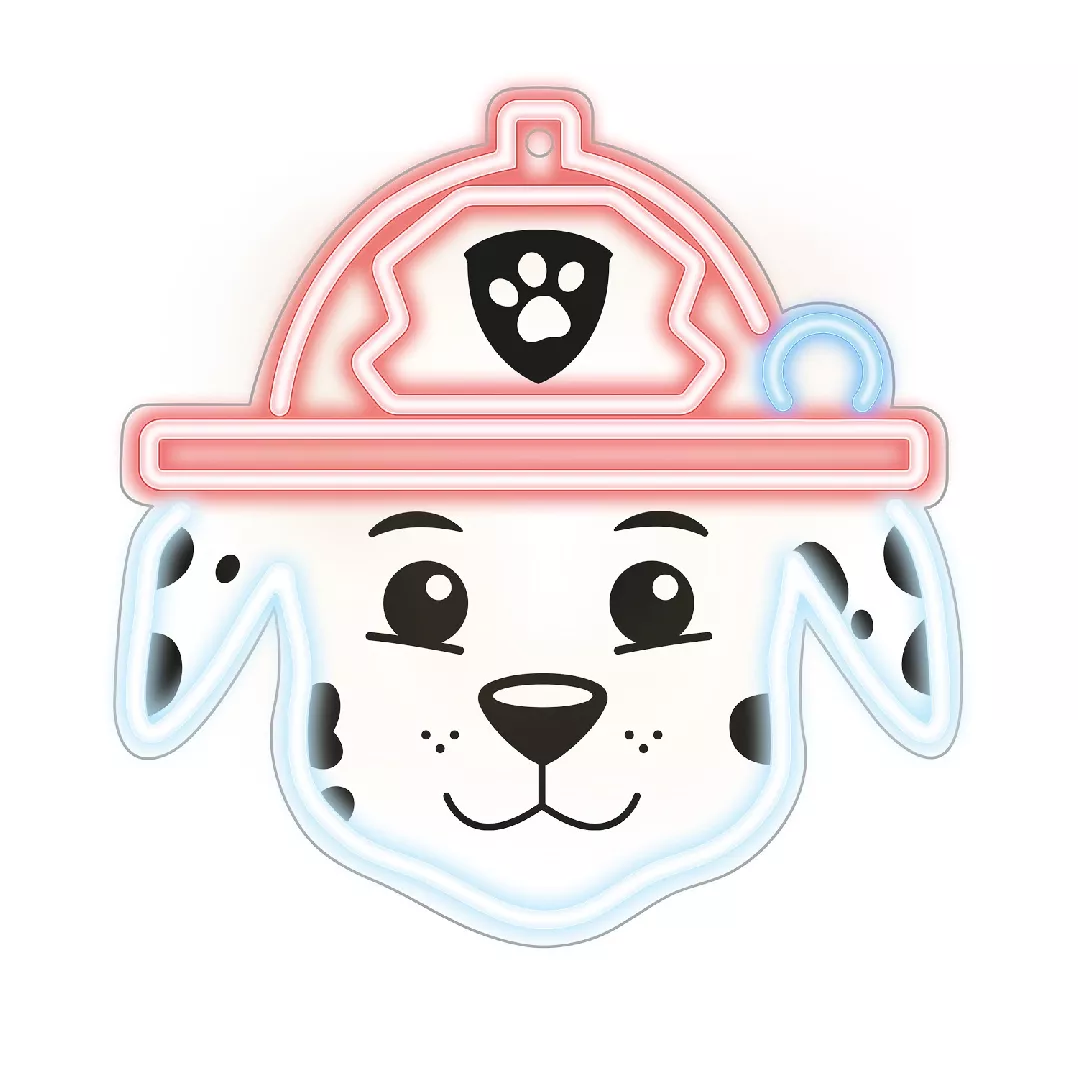 Hanging neon LED Paw Patrol on