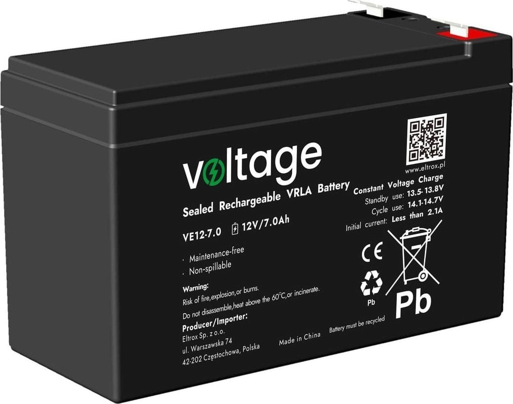 Voltage Akumulator AGM Voltage 12V 7