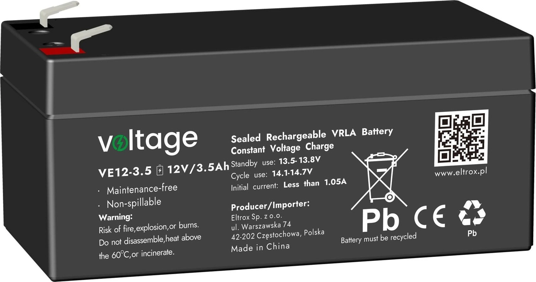 Battery AGM Voltage 12V 3.5Ah