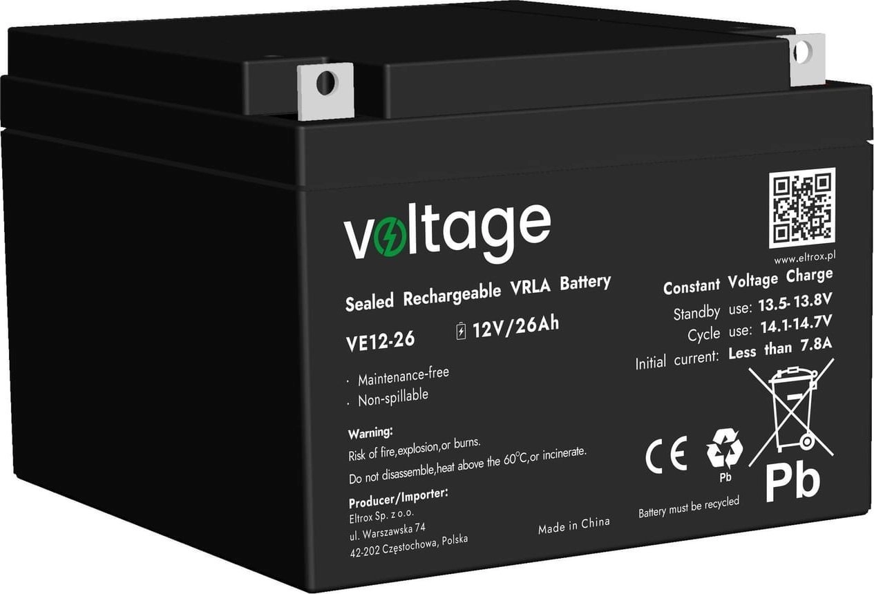 Battery AGM Voltage 12V 26Ah VE12-26