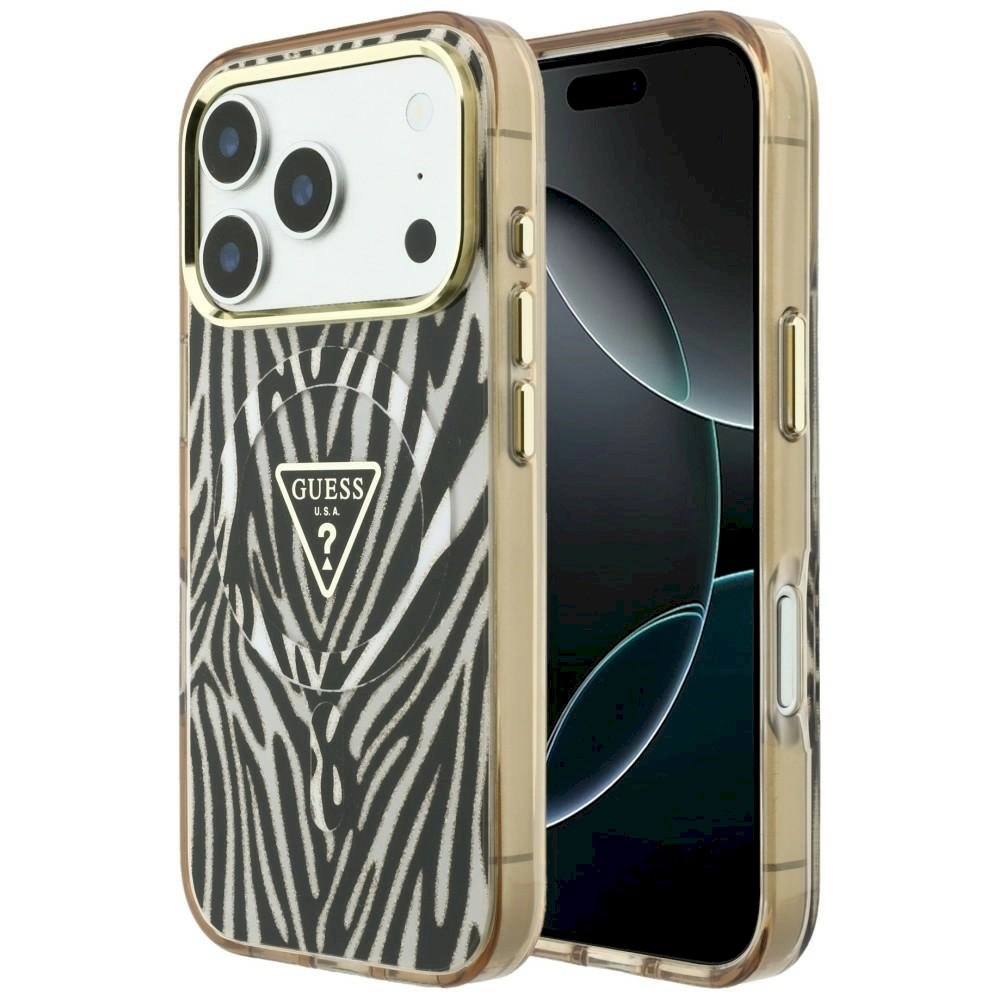 Etui Guess IML Zebra Glitter Triangle