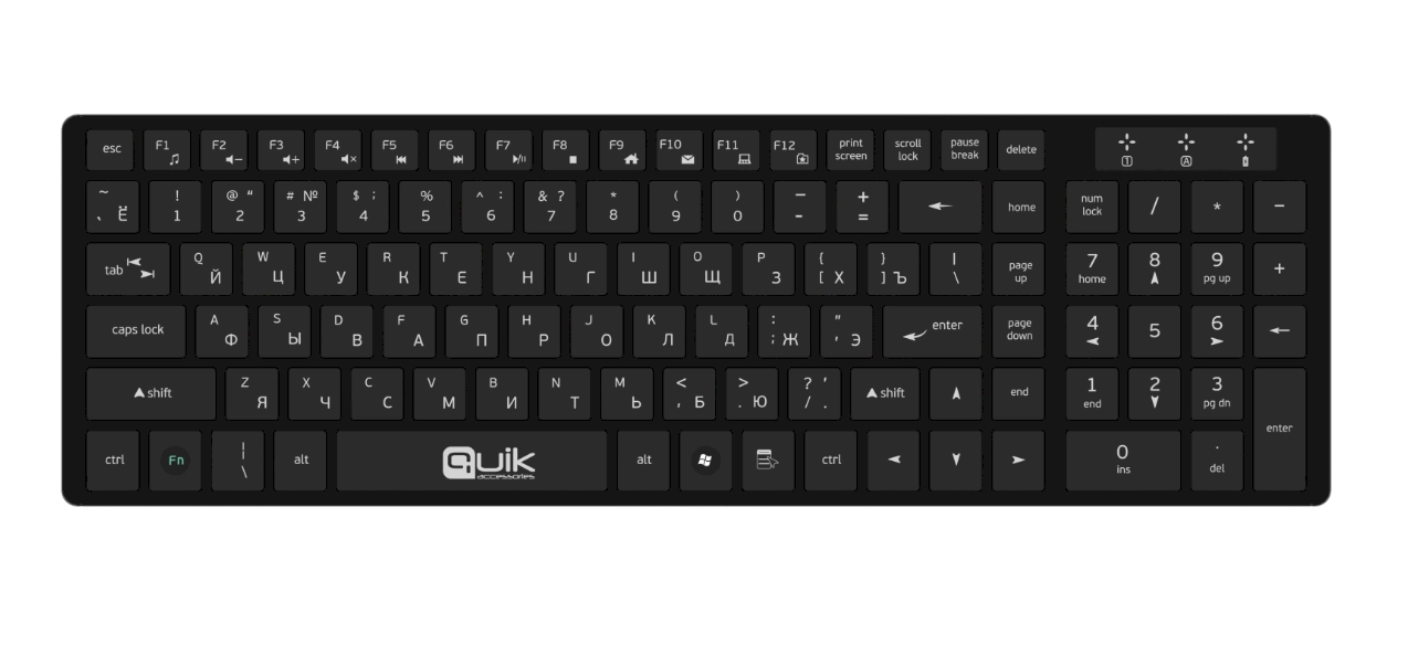Quik Accessories QOS-12105 Ultra-Thin Wireless Keyboard