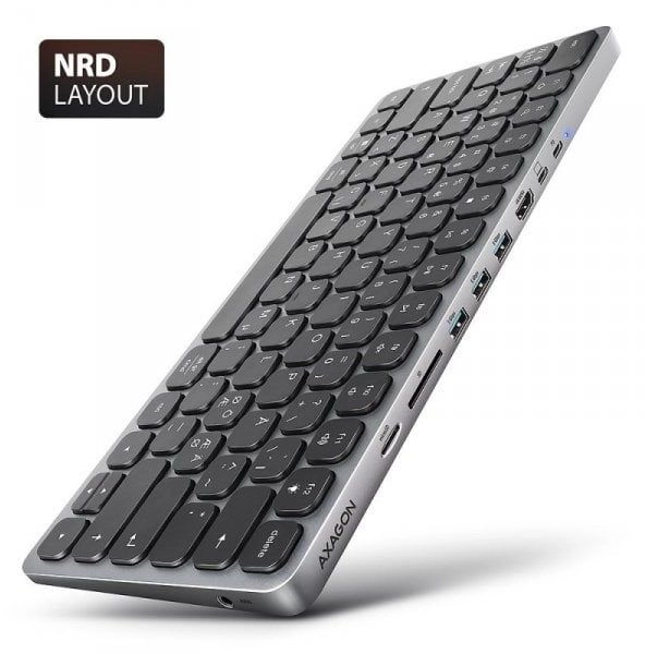 AXAGON Klawiatura HMC-KB-NRD USB-C 5Gbps z