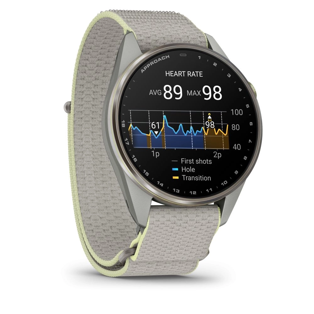 Viedpulksteni Garmin Approach S72 47mm Silver/Citron